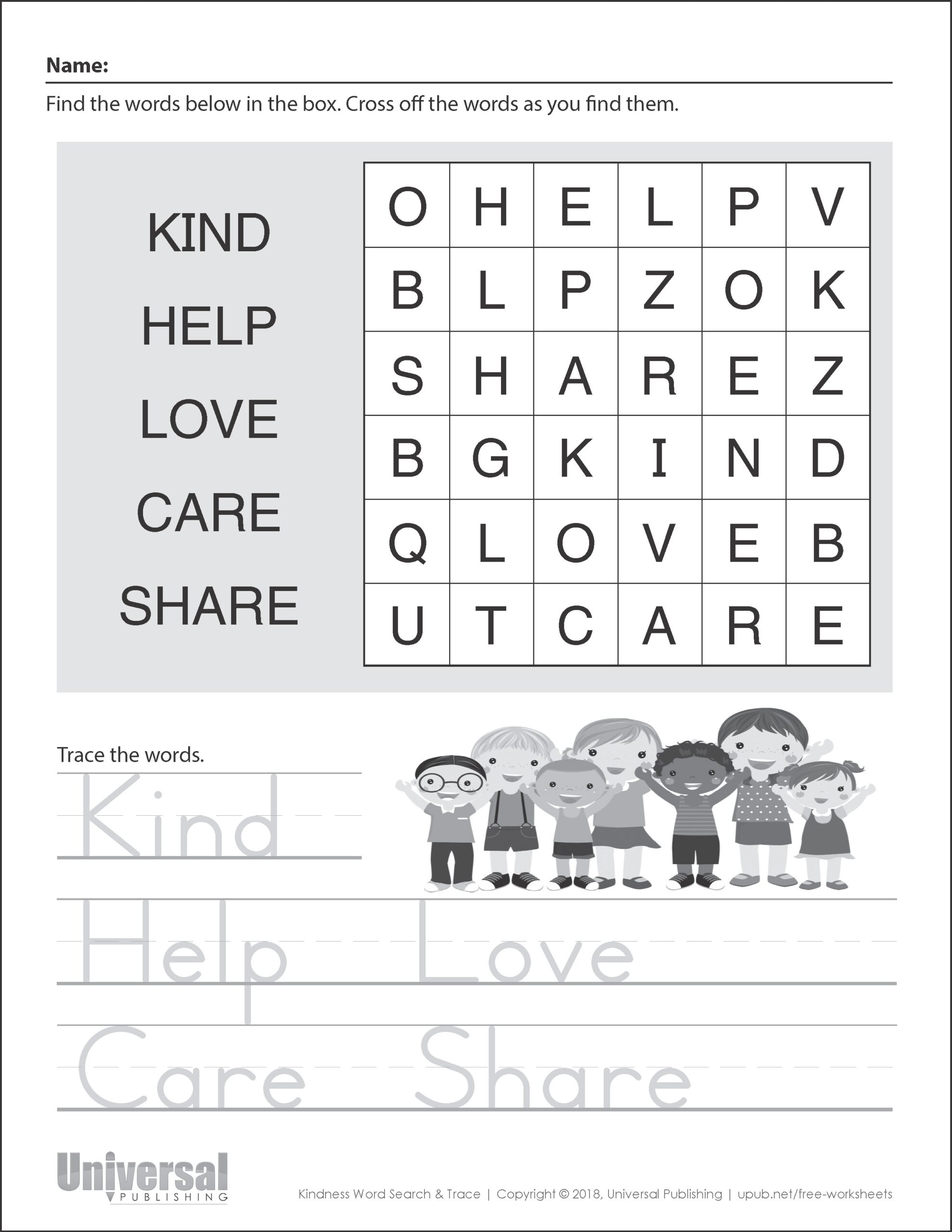 Freebie Printable Kindness Worksheets For Elementary Students Worksheets Library