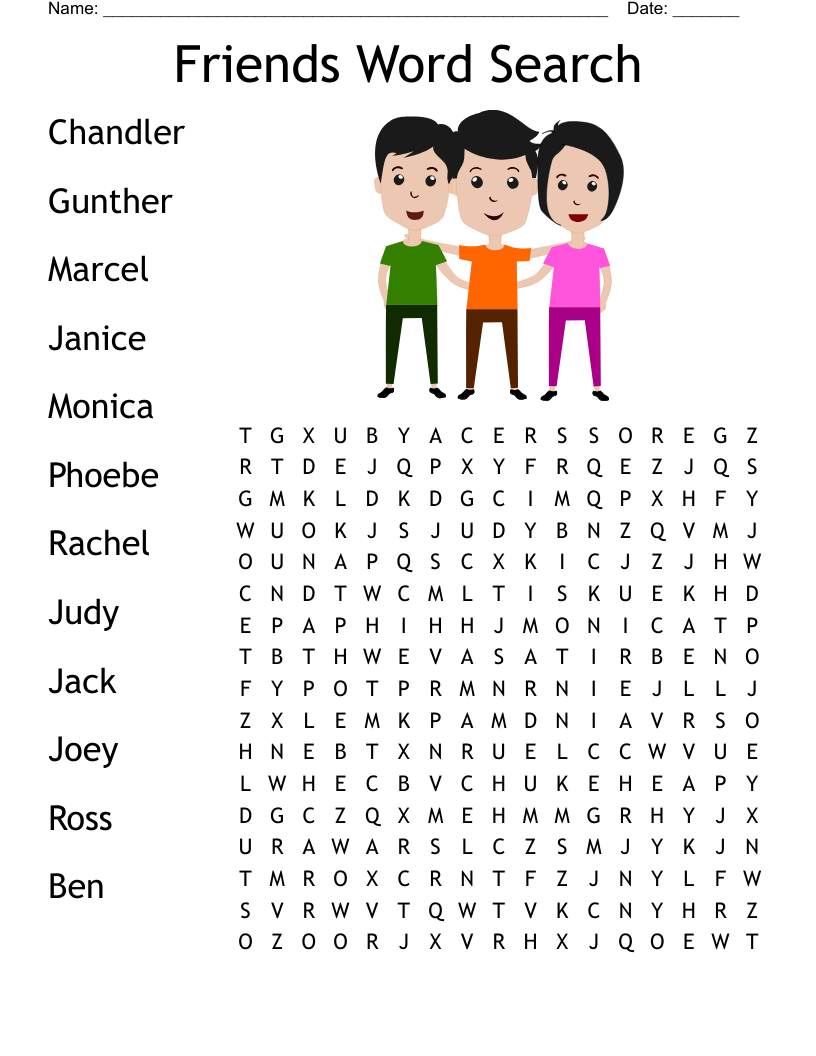 Friends TV Show Word Scramble WordMint