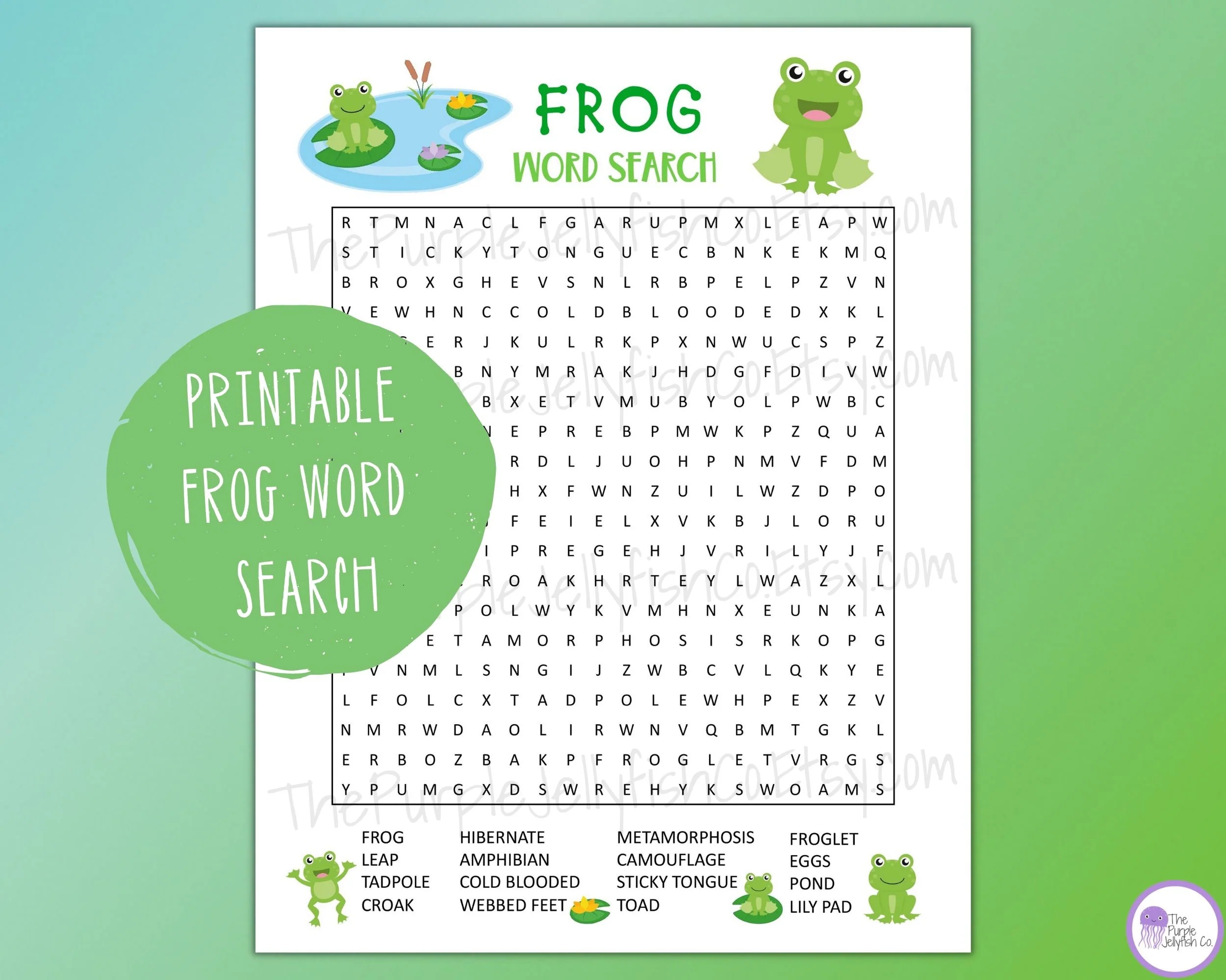Printable Amphibian Word Search