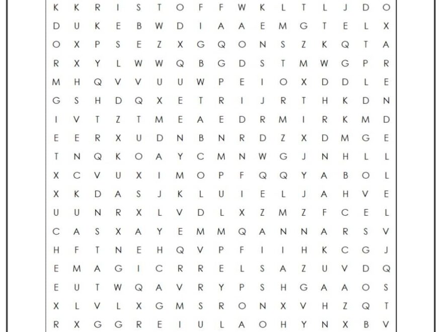 Frozen Word Search Monster Word Search