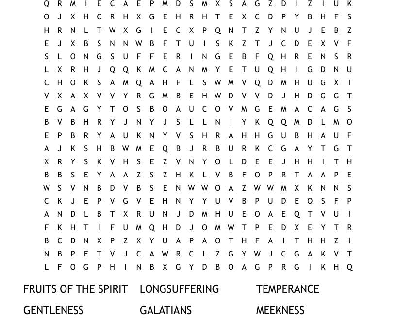 Fruit Of The Spirit Word Search WordMint