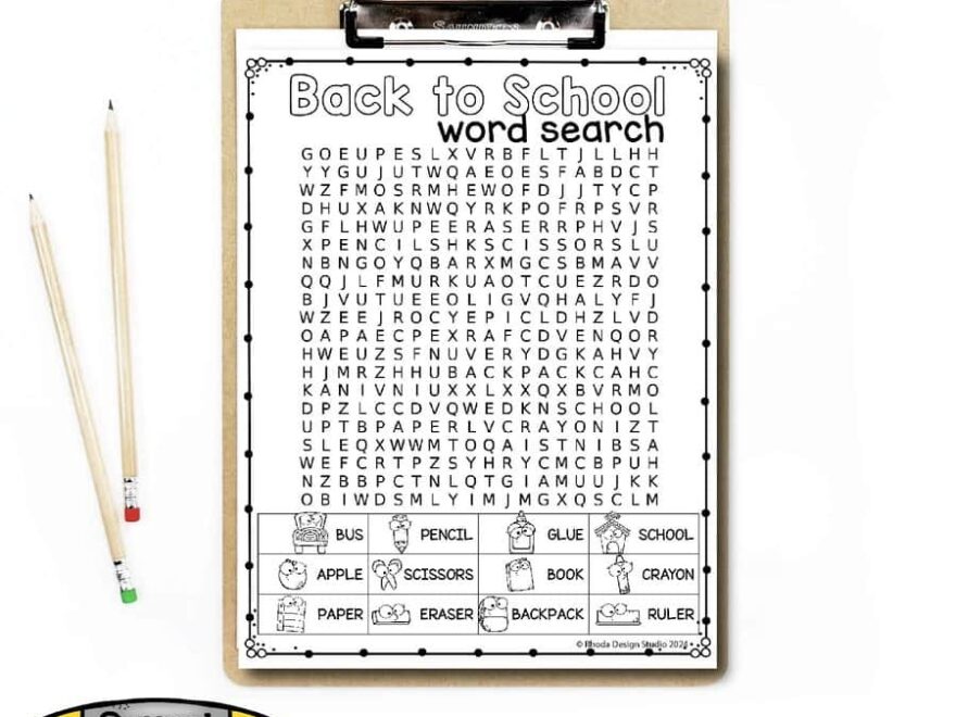 Fun And Easy Back To School Word Searches