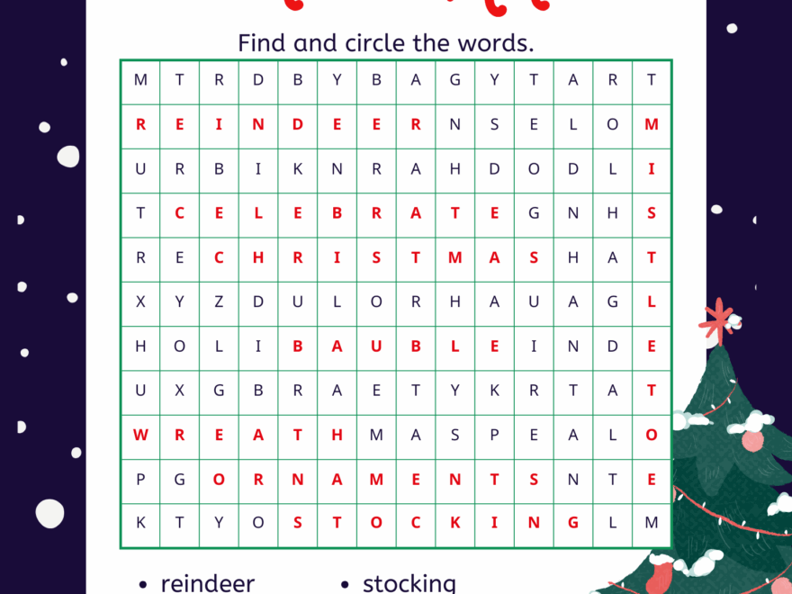 Fun And Festive Christmas Word Search For Elementary Students Made By Teachers