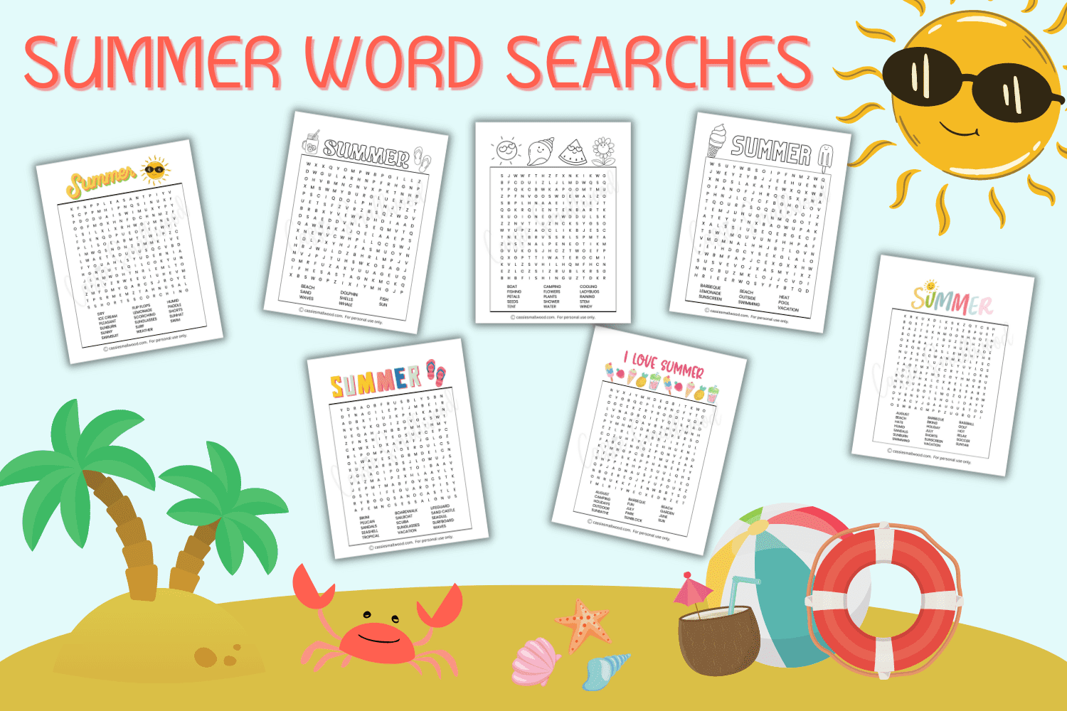 fun summer word search printables free cassie smallwood