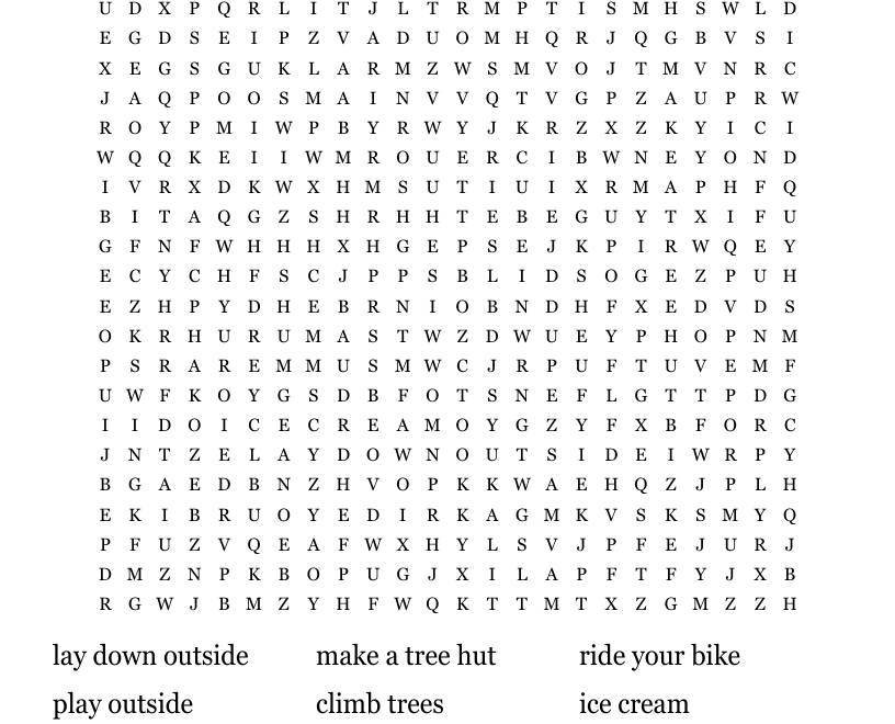 Fun Things Word Search WordMint