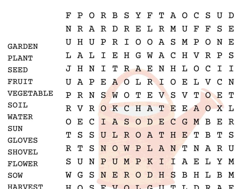 Gardening Word Search Puzzle With Answer Sheet Seasonal Games Seasonal Puzzles Family Activities Children s Puzzles Etsy