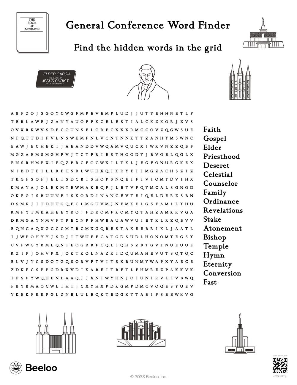 General Conference Word Finder Beeloo Printable Crafts And Activities For Kids