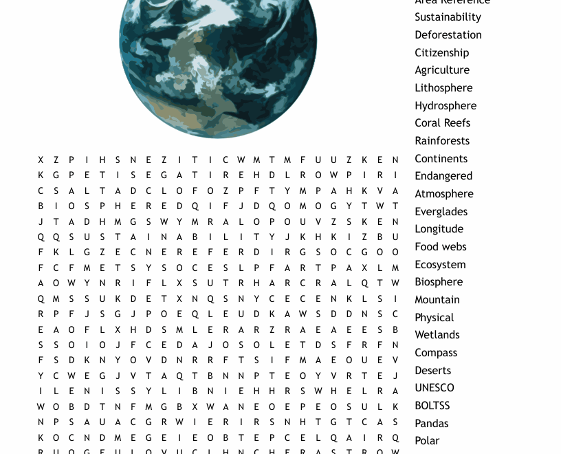 Geography Word Search WordMint