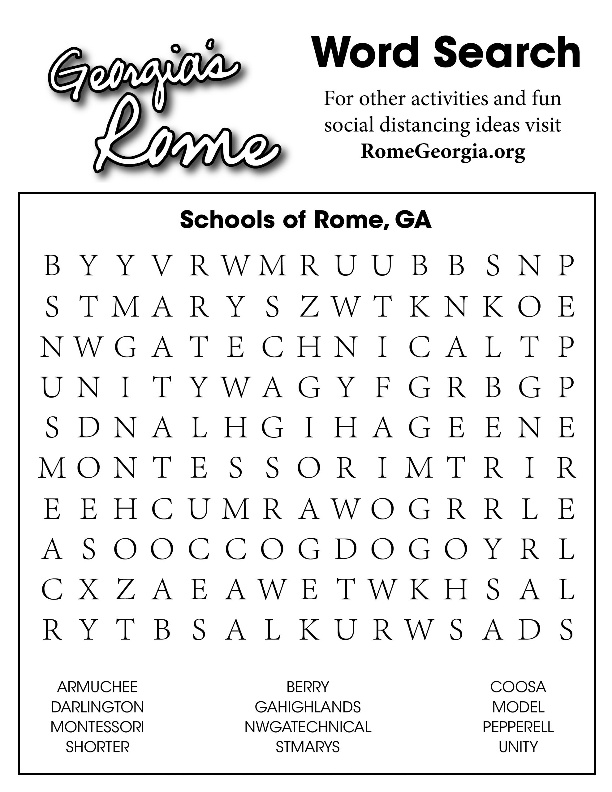 Roman Word Search Printable