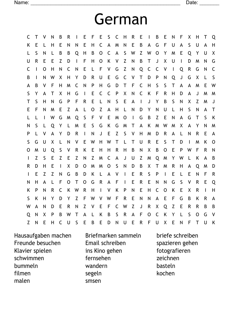 German Word Search WordMint