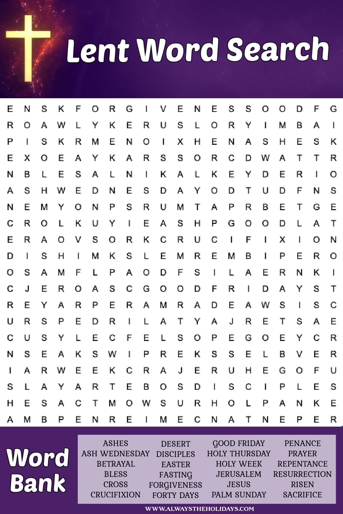 Biblical Word Search Puzzles Printable