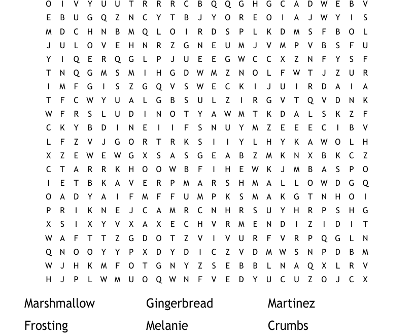 Gingerbread Man Word Search WordMint