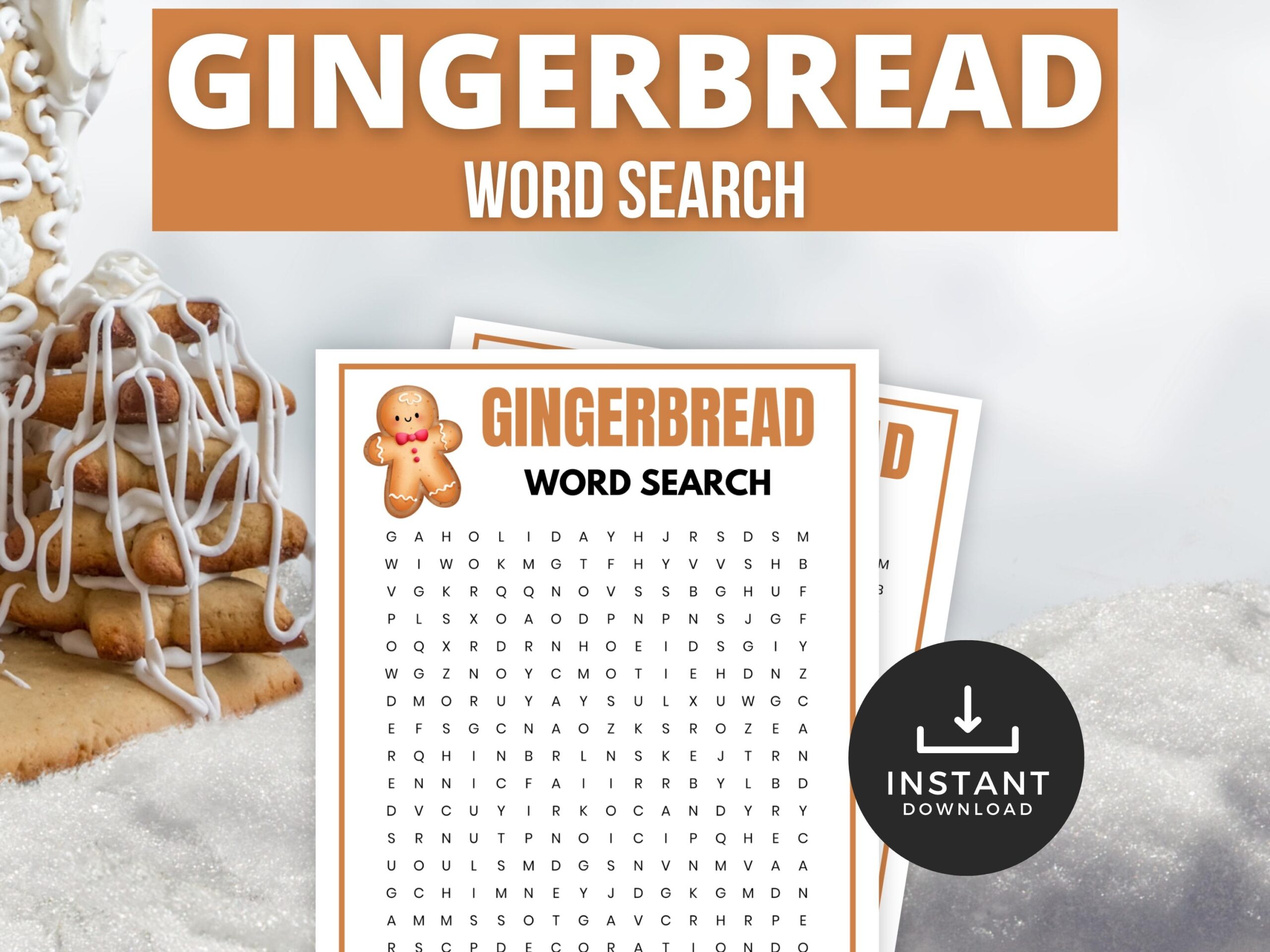 Gingerbread Word Search Fun Winter Printable Games Winter Word Game For Kids And Teens Gingerbread Party Word Search Classroom Activity Etsy