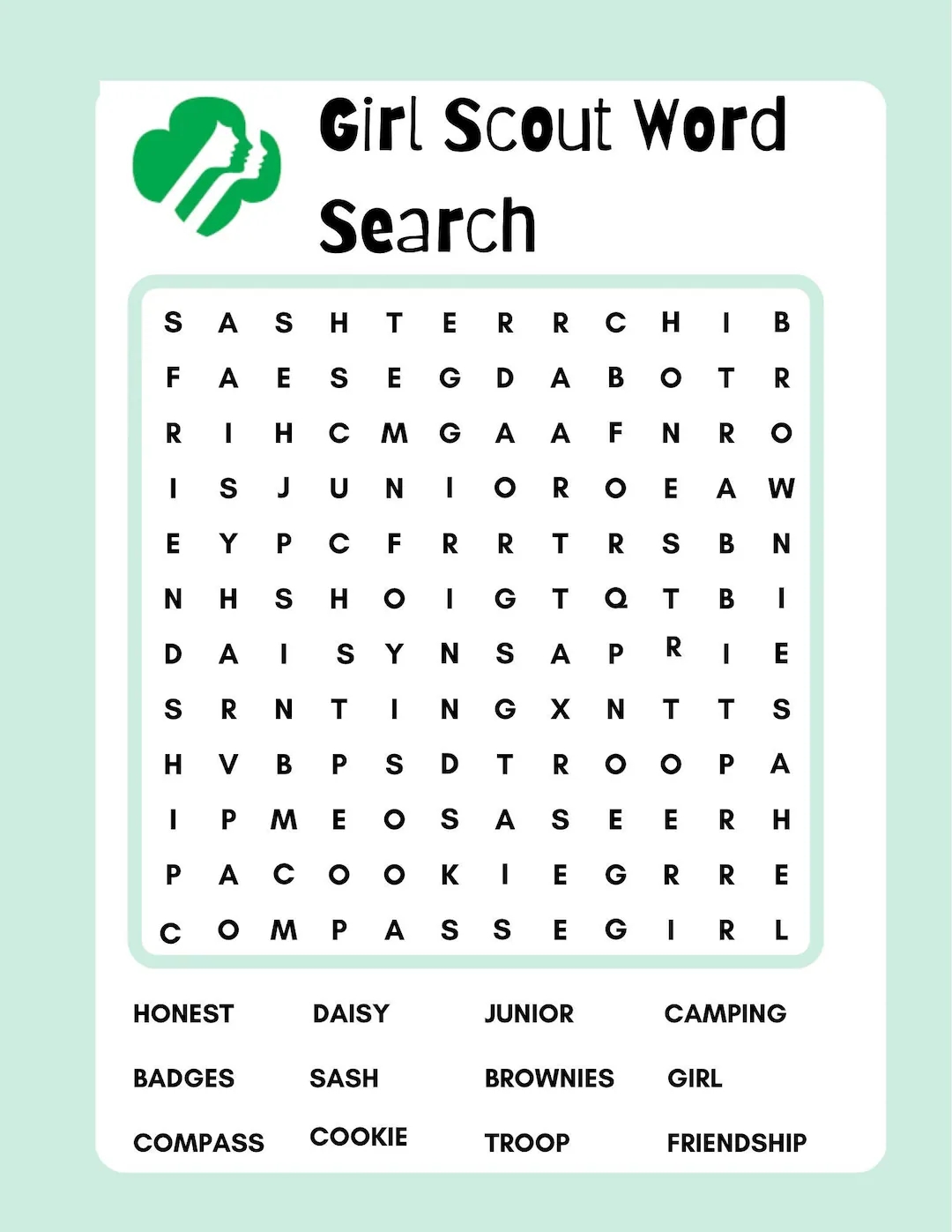 Printable Girl Word Searches For Kids