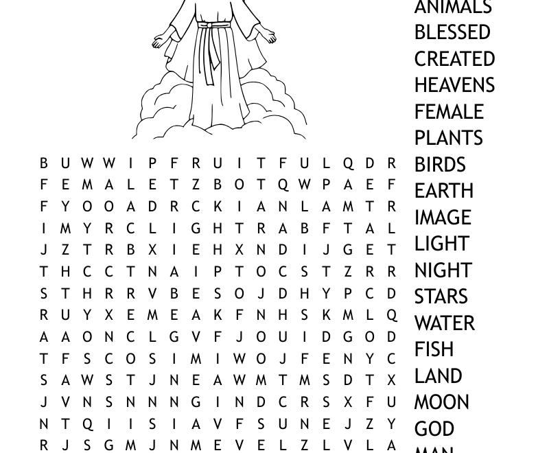 God s Creation Word Search WordMint