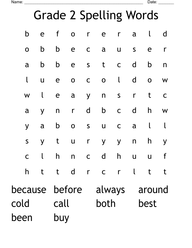 Grade 2 Spelling Words Word Search WordMint Worksheets Library Grade 2 Spelling Words Word Search WordMint Worksheets Library