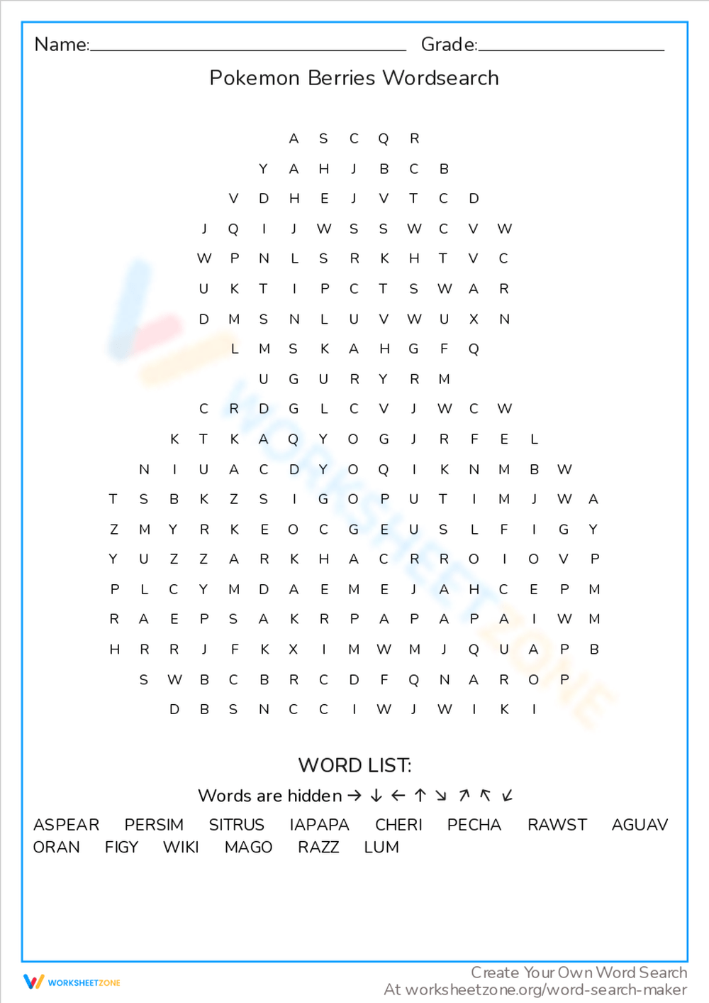 Grade 3 Pokemon Word Search Worksheets Grade 3 Pokemon Word Search Worksheets