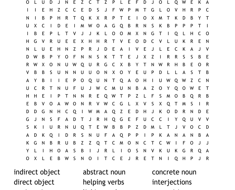 Grammar FInd Word Search WordMint