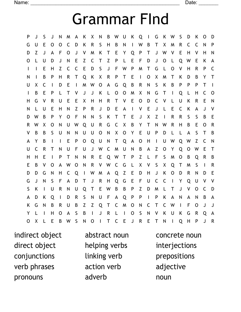 Grammar FInd Word Search WordMint