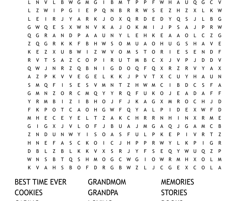 Grandparent s Day Word Search WordMint