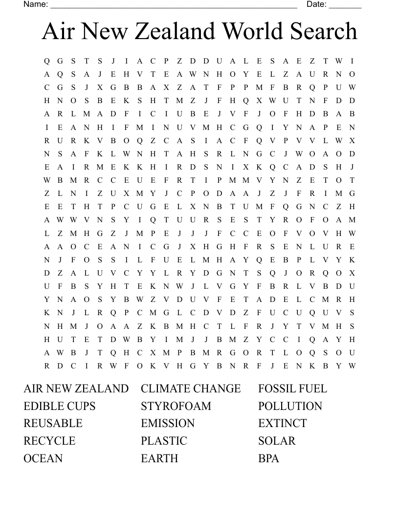 Green Day Word Search WordMint