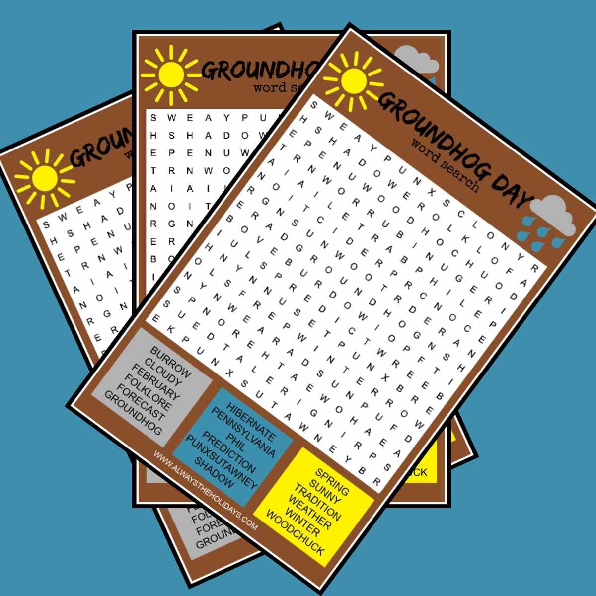 Groundhog Day Word Search Free Groundhog Day Printable