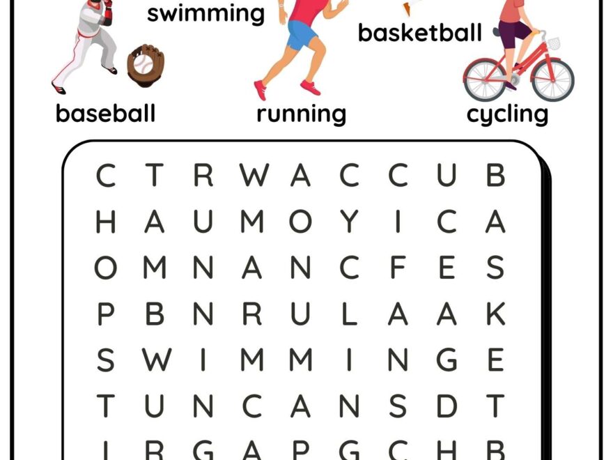 Group 1 Sports Word Search For K5 Kids And ESL Students Free PDF Download Ezpzlearn
