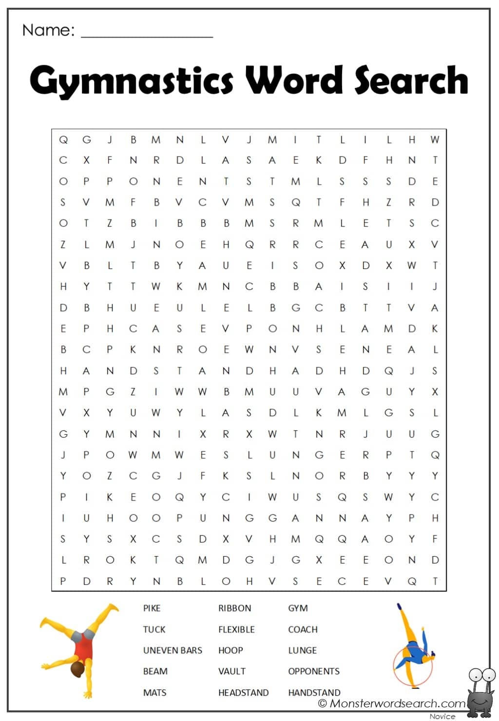 gymanstics word search monster word search gymanstics word search monster word search