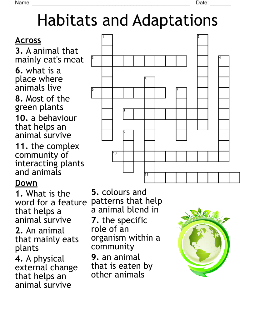 Animal Habitat Word Search Printable