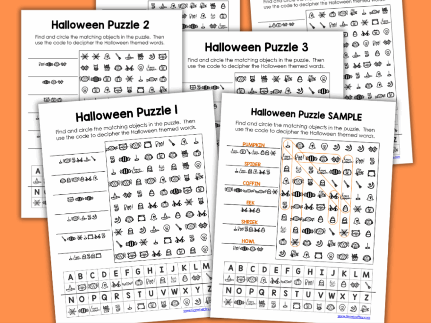 Halloween Find And Solve Free Printable Puzzles Growing Play