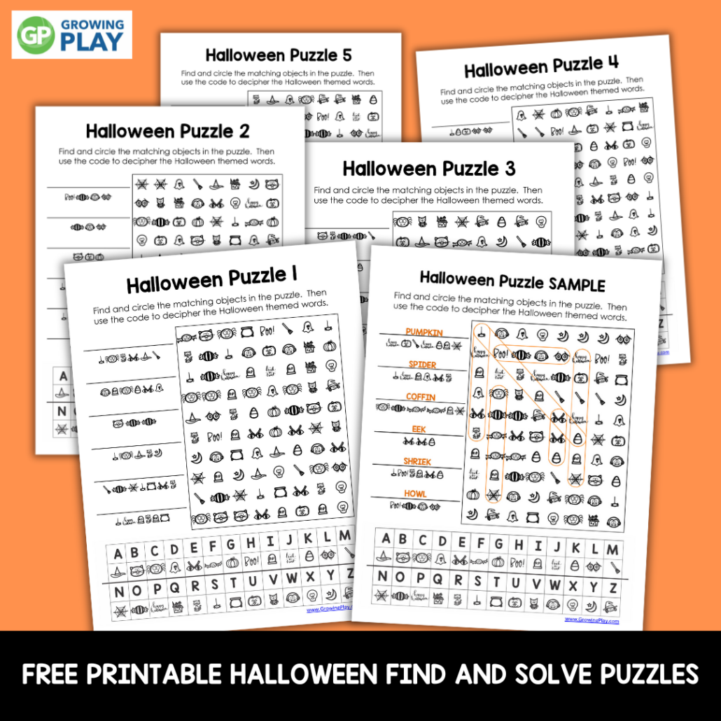 Halloween Find And Solve Free Printable Puzzles Growing Play