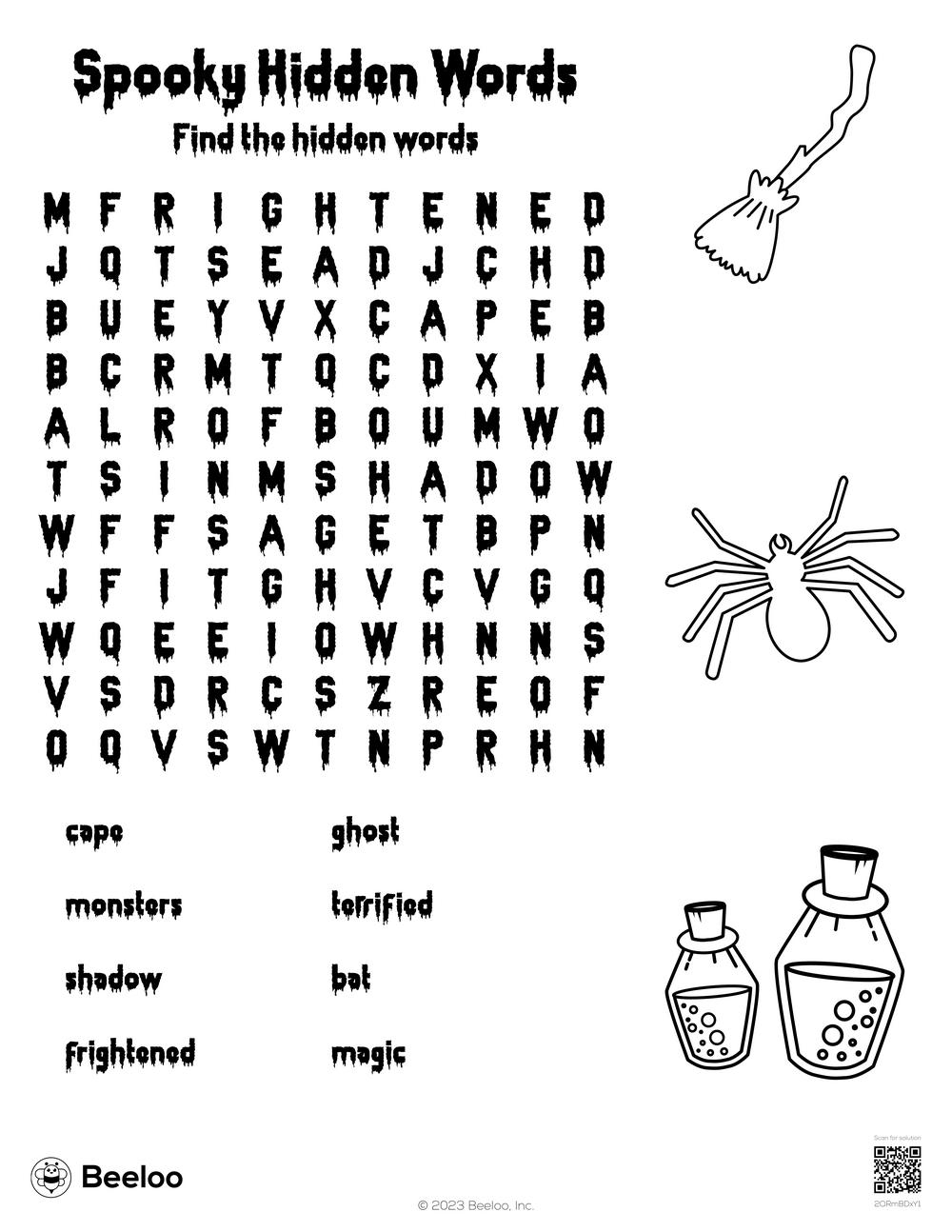 Halloween themed Word Searches Beeloo Printable Crafts And Activities For Kids