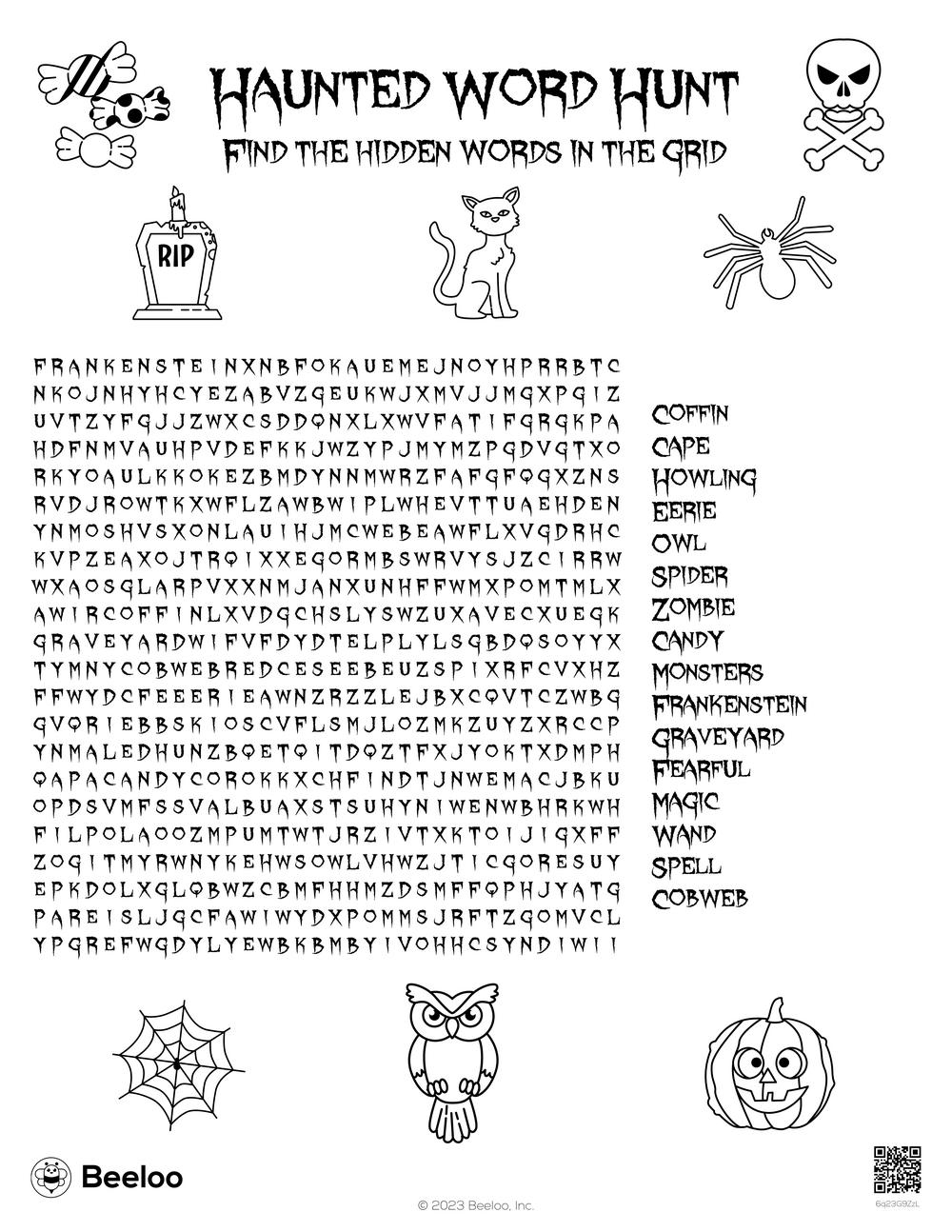 Halloween themed Word Searches Beeloo Printable Crafts And Activities For Kids