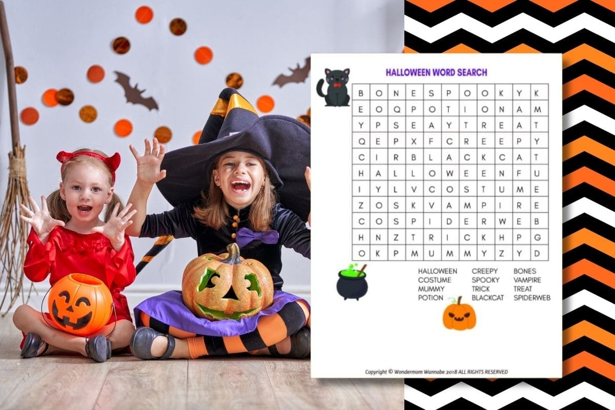 Halloween Word Search For Kids