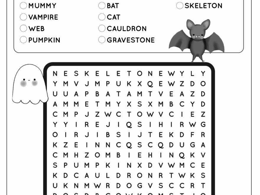 Halloween Word Search Free Game For Kids SKOOLGO