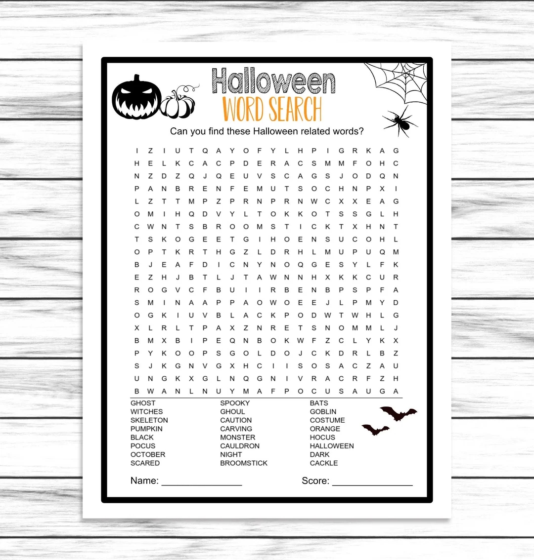 Halloween Word Search Game Virtual Or Printable Halloween Costume Party Game Halloween Word Find For Kids Or Adults Fun Activity Etsy