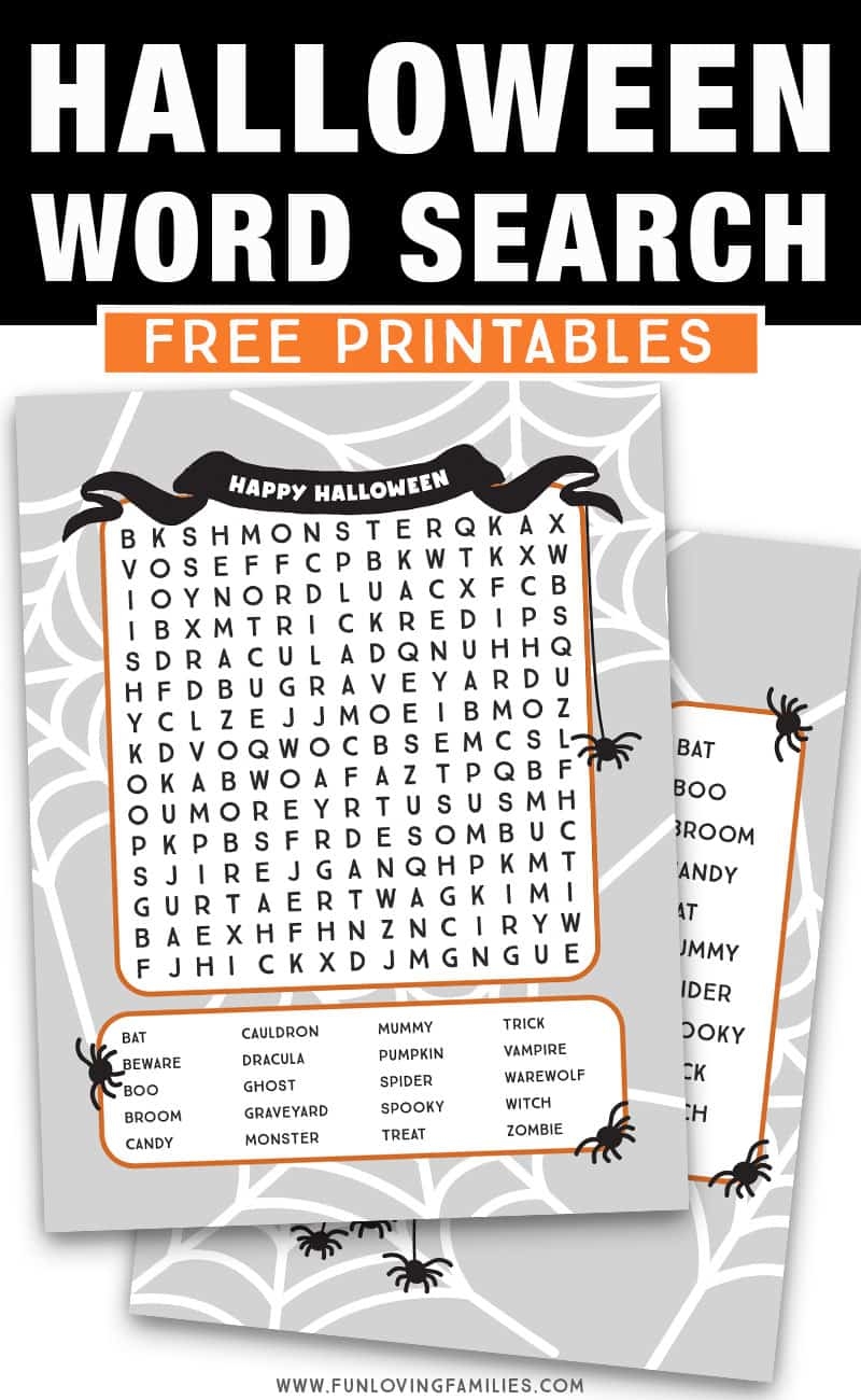 Halloween Word Search Printables Fun Loving Families