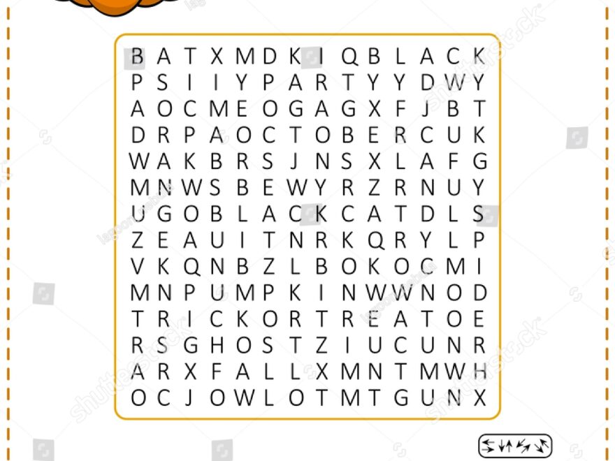 Halloween Word Search Puzzle Educational Game Stock Vector Royalty Free 1944950011 Shutterstock