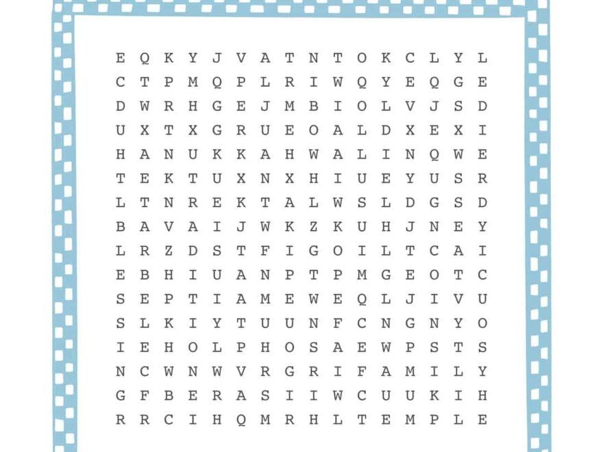 Hanukkah Word Search Childhood Magic