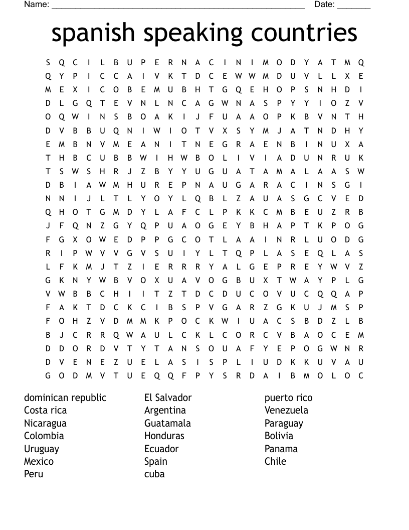 Happy Hispanic Heritage Month Word Search WordMint