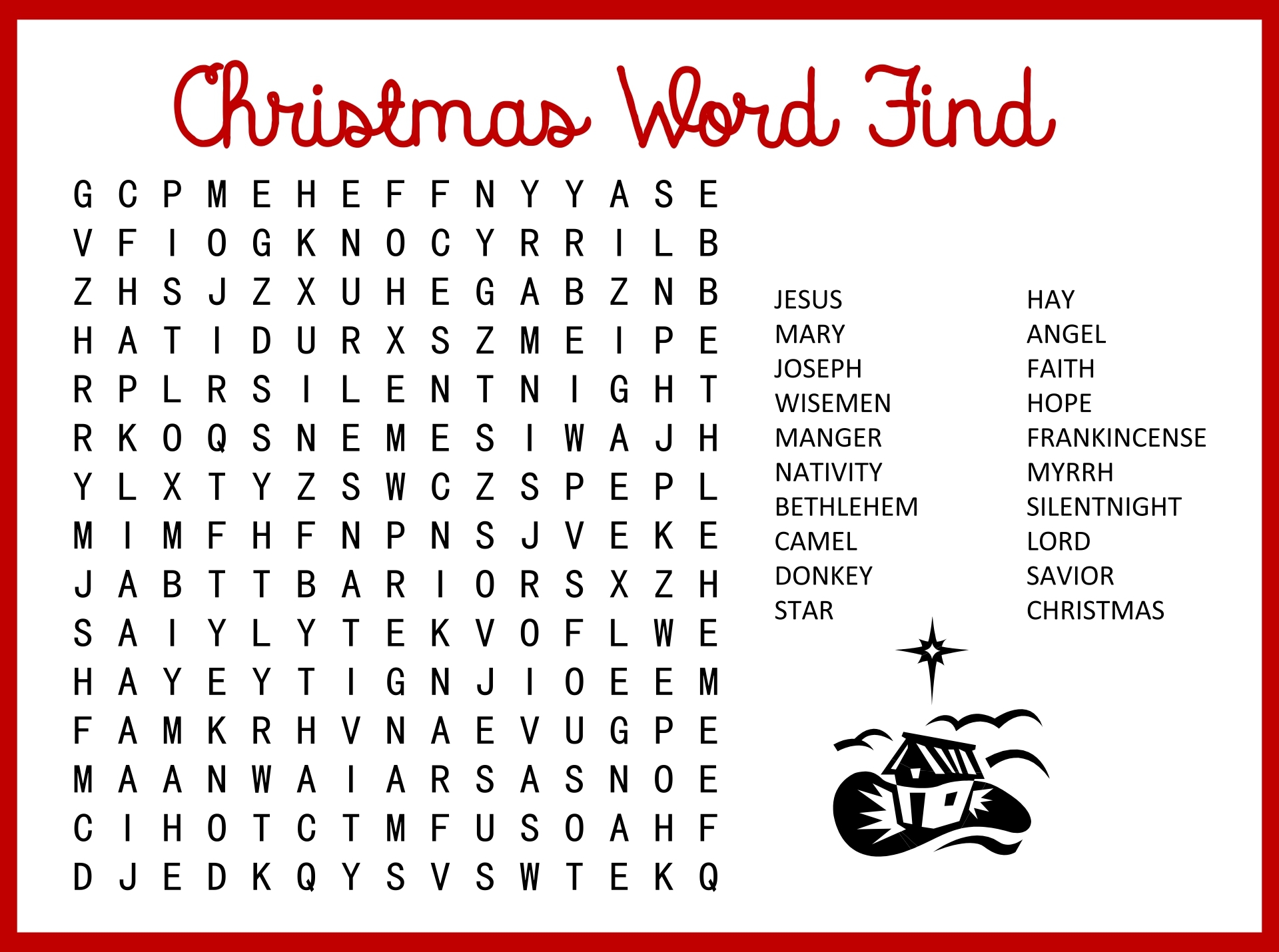 Hard Christmas Word Search 12 Free PDF Printables Printablee