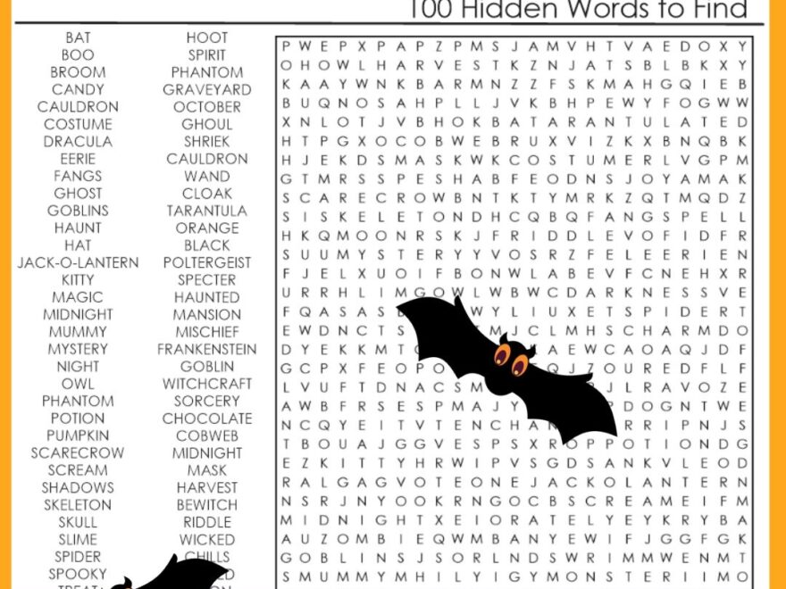 Hard Halloween Word Search Free Printable Growing Play