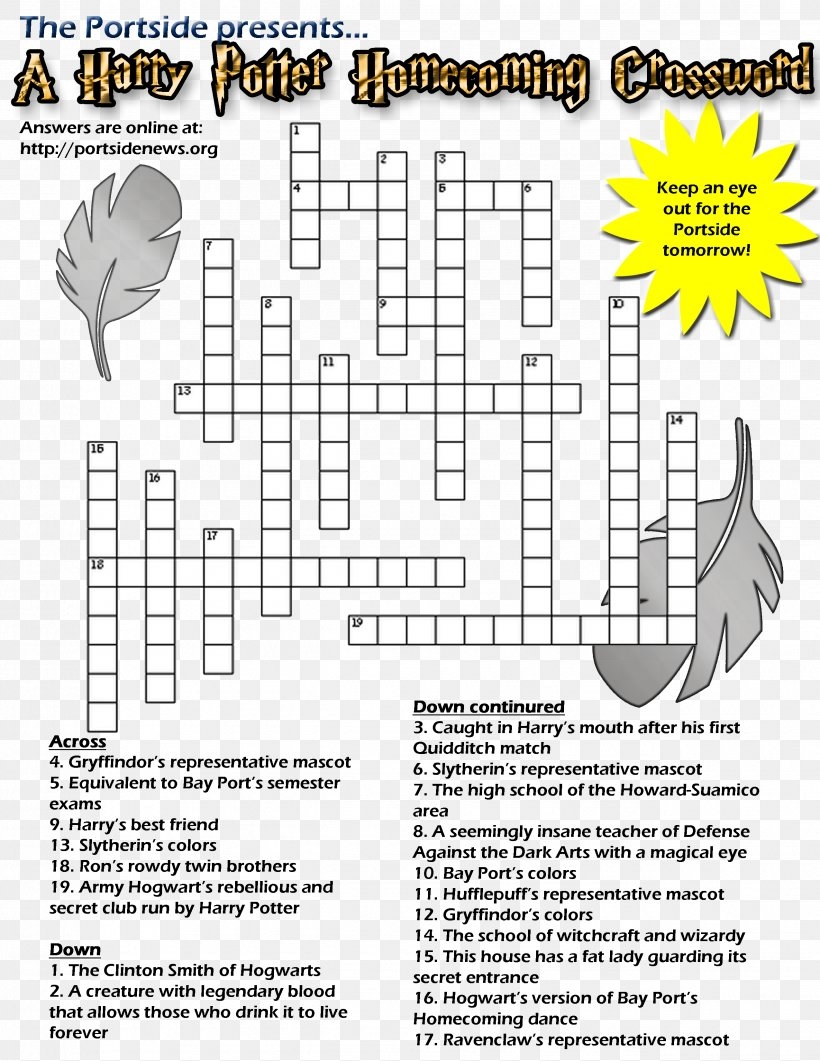 Harry Potter Hogwarts Mystery Crossword Puzzle Word Search Word Game PNG