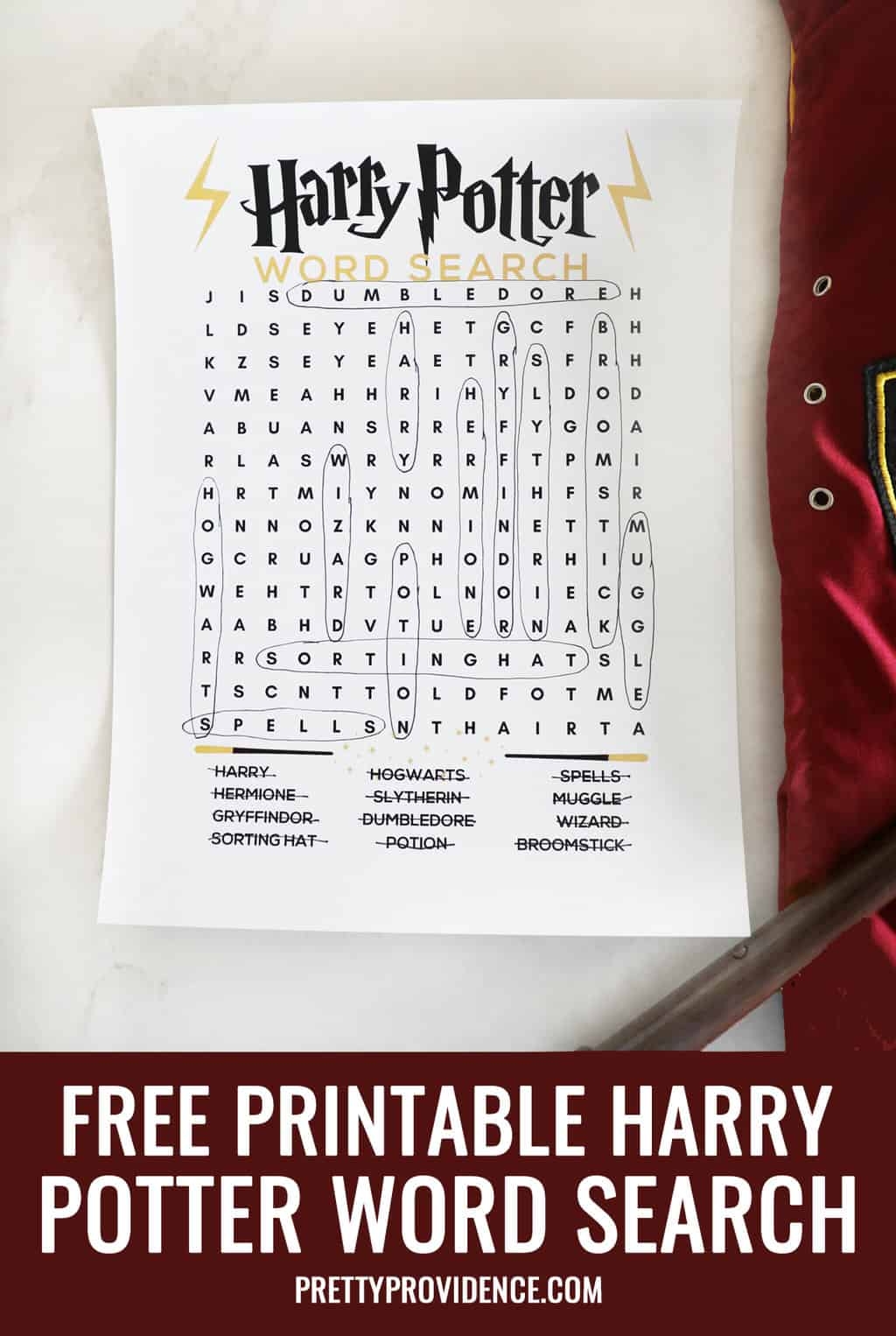 Harry Potter Word Search Pretty Providence