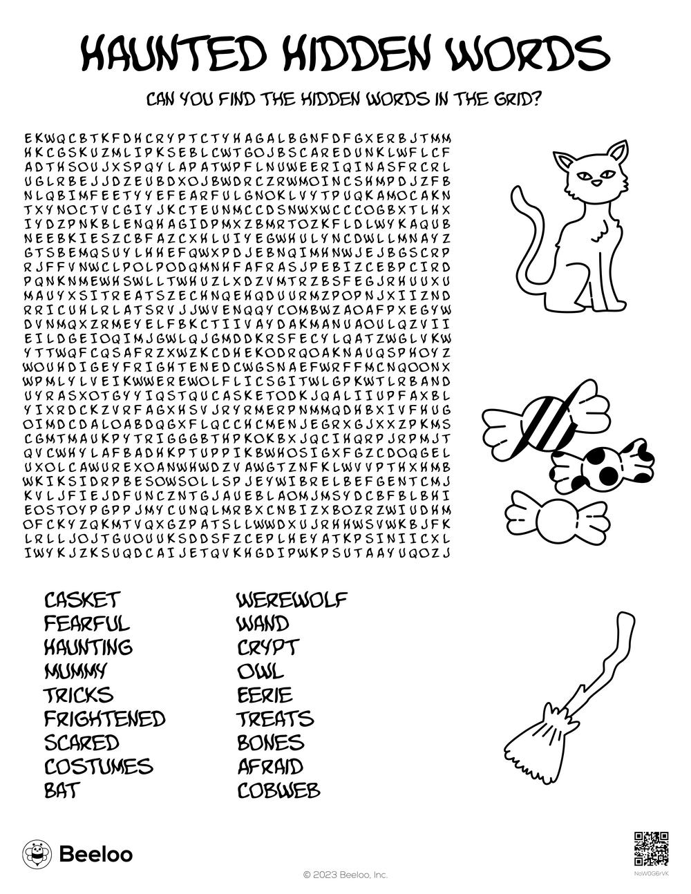 Haunted Hidden Words Beeloo Printable Crafts And Activities For Kids