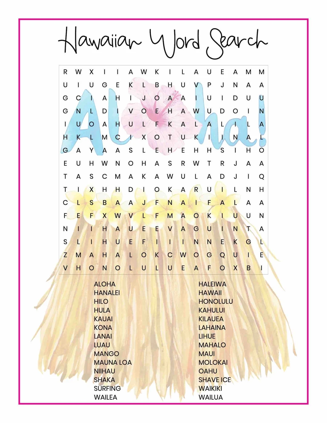 The Pearl Novel Word Search Free Printable The Pearl Novel Word Search Free Printable