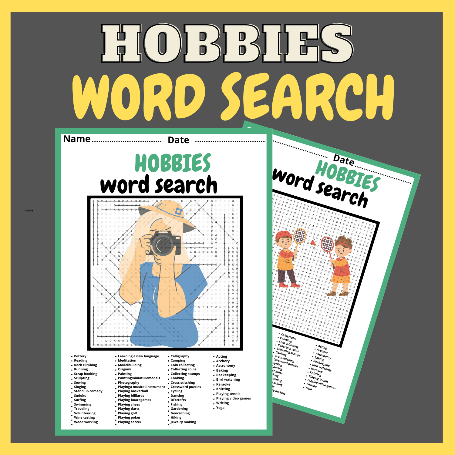 HOBBIES WORD SEARCH Puzzle Middle School Fun Activity Vocabulary Worksheet Made By Teachers