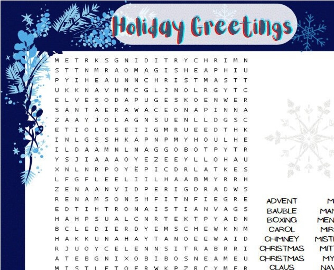Holiday Word Search