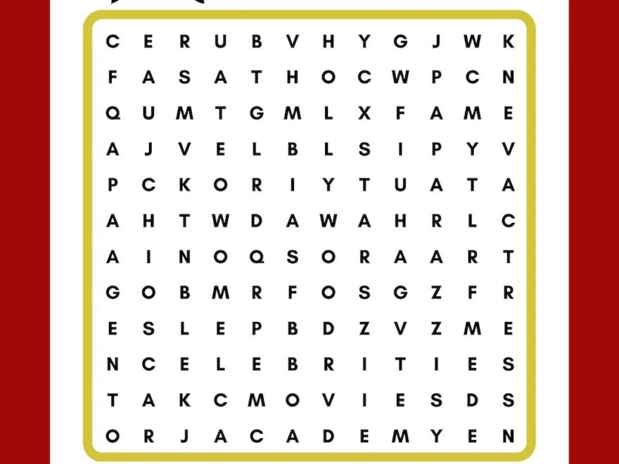 Hollywood Word Search Printable Instant Download PDF Etsy