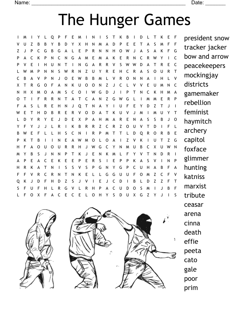 Hunger Games Word Search WordMint